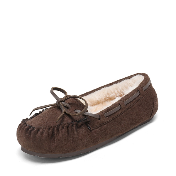 Boys & Girls Faux Fur Slippers - BROWN -  0